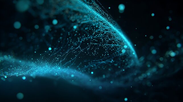 Dynamic futuristic biotech composition with molecular pathways forming a glowing tunnel of scientific light and data.