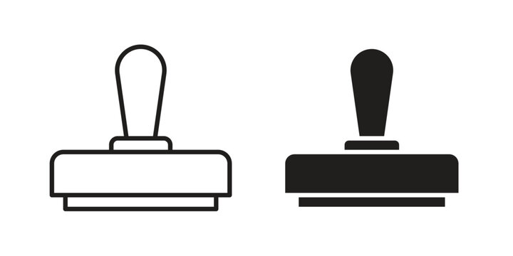 Stamp icon in line design. icon for website design, mobile app, ui