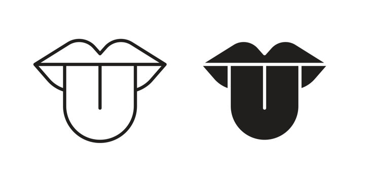 Tongue icon in line design. icon for website design, mobile app, ui