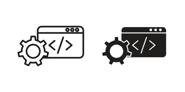 Web development icon in line design. icon for website design, mobile app, ui