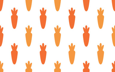 Fototapeta premium Seamless Orange Carrot Pattern on White Background for Spring and Easter Designs