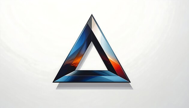 A triangular prism with a colorful gradient