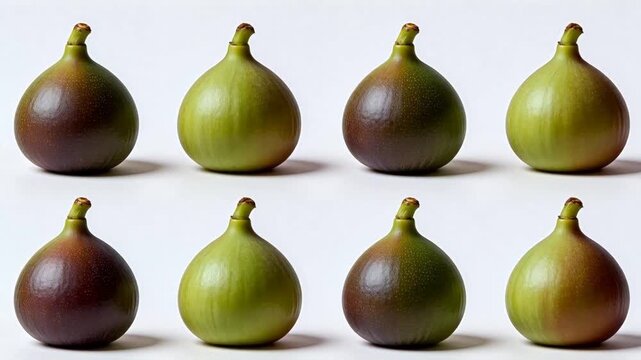 Eight figs arranged in two rows