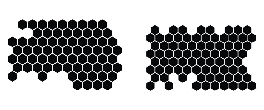 Abstract black honeycomb background design. Vector honeycomb pattern for aerospace engineering, modern cookware, and sustainable design.