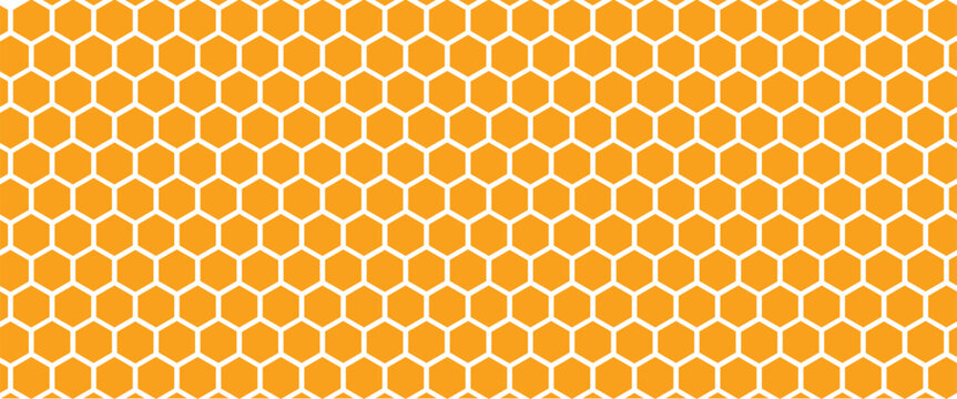Yellow honeycomb or bee hive cells pattern. Vector geometric honeycomb symbol Used in shelving, partitions, and decorative wall art.
