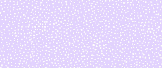 Tiny lilac flower seamless pattern background. Cute lavender hand drawn ditzy floral repeated wallpaper. Vector romantic blossom motif for textile print, fabric swatch, dress pattern, wrapping paper © vika_k