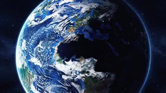 Beautiful Blue Planet Earth from Space, Scenic View