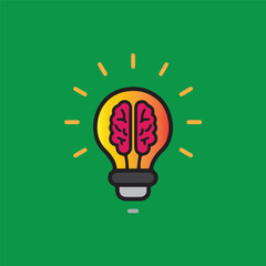 Fototapeta premium Simple vector illustration of a bright light bulb symbol representing creative idea and innovation concept in modern design style