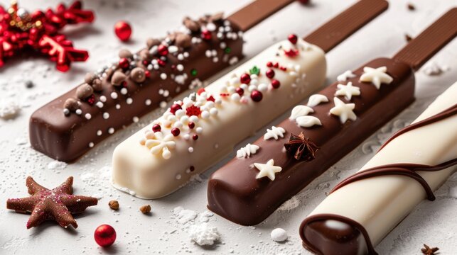 Delightful Chocolate Dipped Treats with Colorful Sprinkles and Tasty Decorations for Festive Occasions