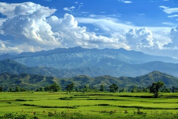 Naklejka premium Beautiful Mountain ranges landscape mountain outdoors.