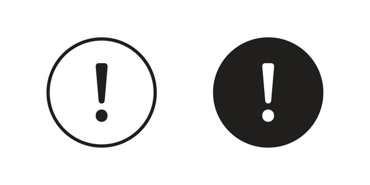 Exclamation button icon for ui app design and web designs