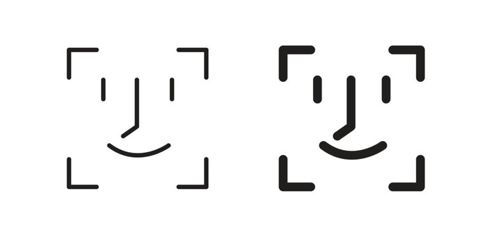 Face id icon for ui app design and web designs