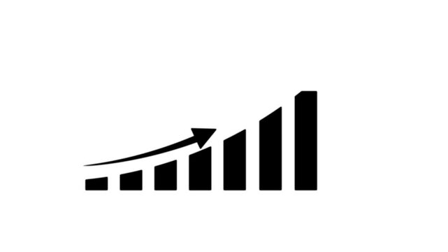 Business profit graph chart and success arrow animation  waith  background.