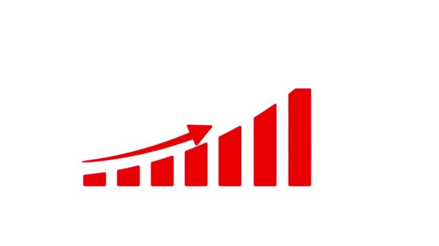 Business profit graph chart and success arrow animation  waith  background.