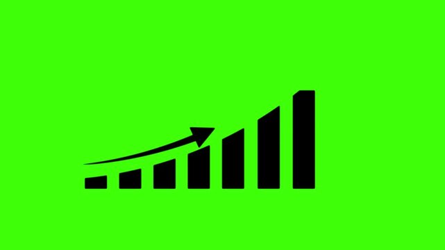 Business profit graph chart and success arrow animation  girin  background.
