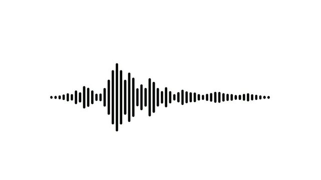 Audio sound waveform animation on a white background