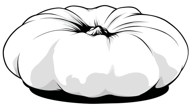A white-and-gray illustration depicts a textured, round squash with black outlines and a dark shadow