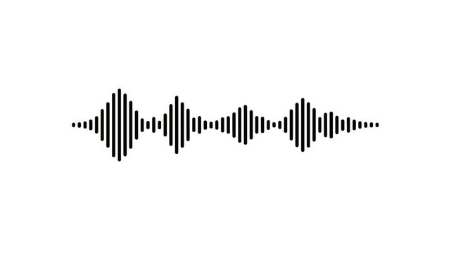 Audio sound waveform animation on a white background