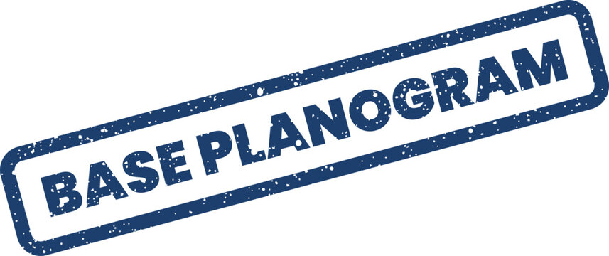 Grunge textured rubber stamp vector displaying the term Base Planogram, useful for retail layout and merchandising concepts