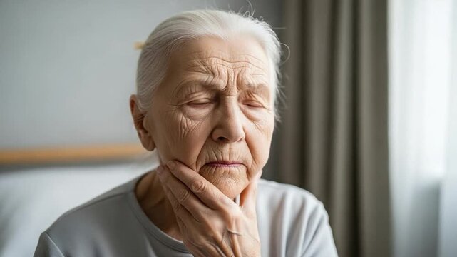 Elderly Woman with Dementia Feeling Confused and Lost at Home