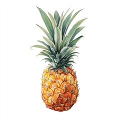 Fototapeta premium Vibrant tropical pineapple illustration.
