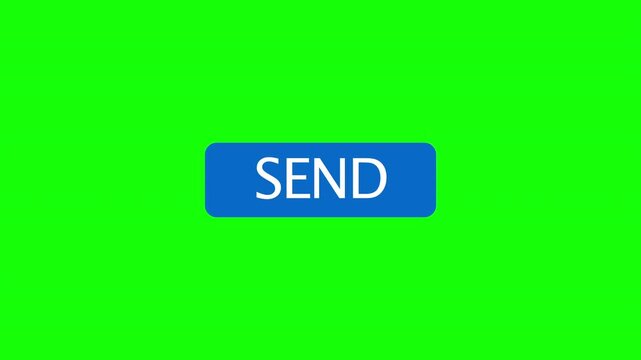 Send Button Click Animation Message UI Element on Green Screen
