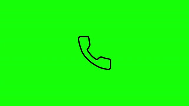 Outgoing Call Icon Animation Mobile Call Interface on Green Screen