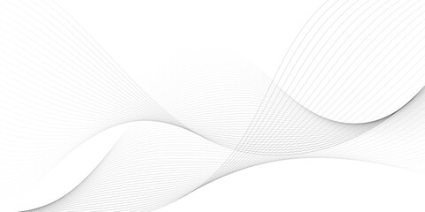 Fototapeta premium gray wave curve lines banner background design. Digital frequency track equalizer. Stylized line art background. modern soft luxury texture with smooth and clean vector subtle background illustration