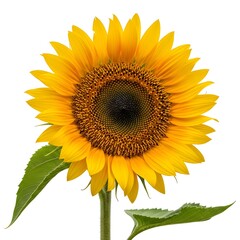 Fototapeta premium Bright yellow sunflower in full bloom with detailed petals