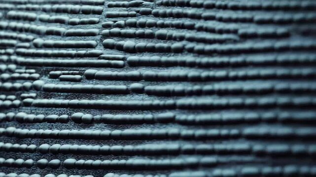 Abstract textured surface features numerous small, rounded bumps arranged in orderly rows and columns, creating a depth of field effect and a diminishing perspective
