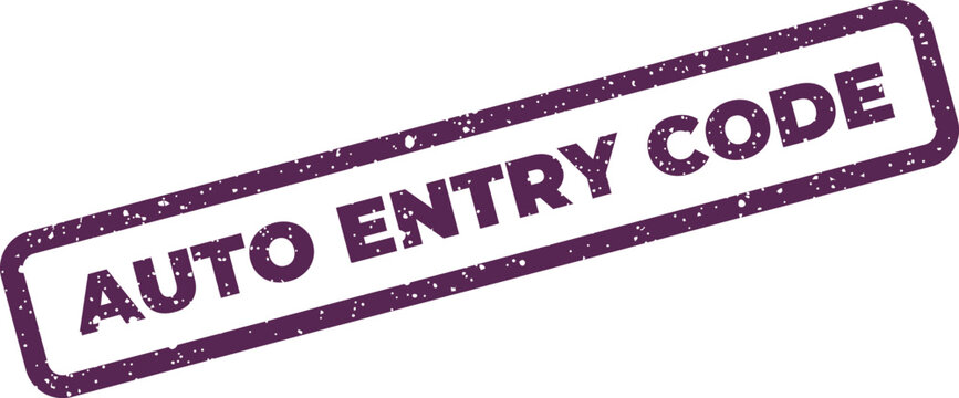 Textured rubber stamp graphic featuring the words AUTO ENTRY CODE for secure automated access identification