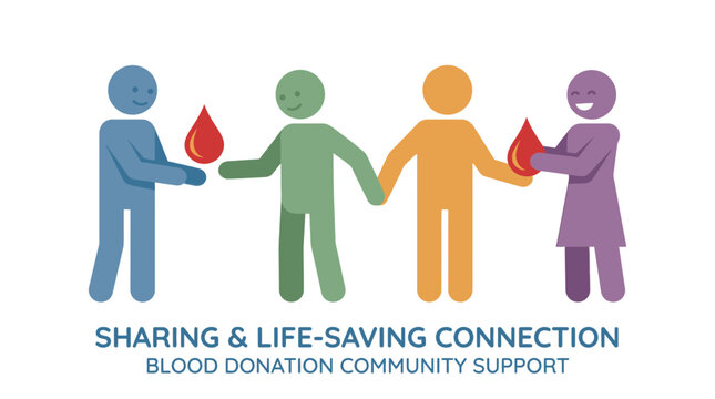 A vibrant community of diverse individuals united by the selfless act of blood donation, fostering a life-saving connection and mutual support system