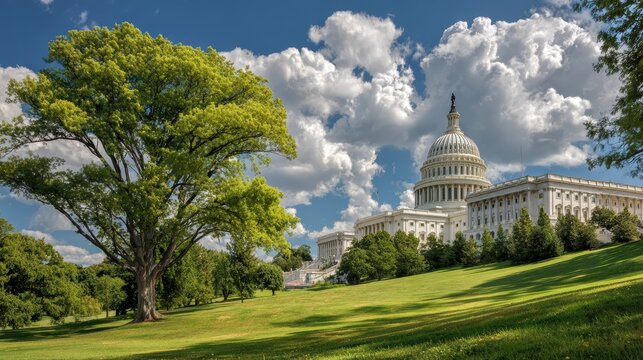 The united states capitol building in washington dc on a sunny day