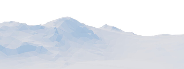 Fototapeta premium Low poly illustration of an ice mountain range