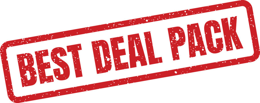 Grunge textured rectangular stamp for best deal pack promotions on bundled products and value services