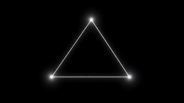 Three glowing points form a bright triangle on black