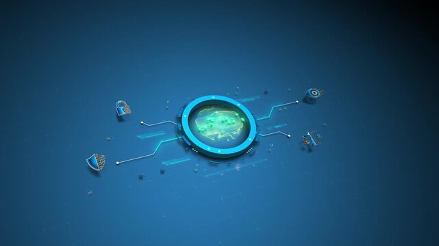 AGI Core System Managing Secure AI Network Governance Motion Design Seamless Loop