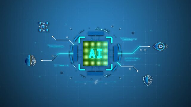 AI Processor Core Powering Intelligent Network System Motion Design Seamless Loop