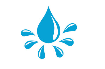 Fototapeta premium Liquid Water Splash Flat on Transparent Background