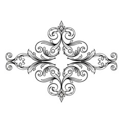 Fototapeta premium An elegant abstract floral ornament vector illustration featuring vintage baroque scrolls and ornate flower design elements for a seamless pattern or decorative border