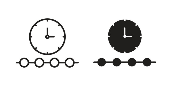 Timeline icon set concept vector graphics for web UI