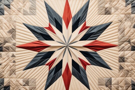 Lone star quilt block pattern patchwork weaponry dagger.