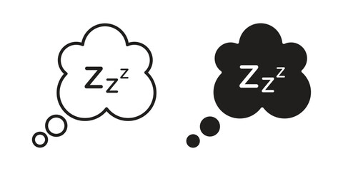 Obraz premium Zzz icon set concept vector graphics for web UI