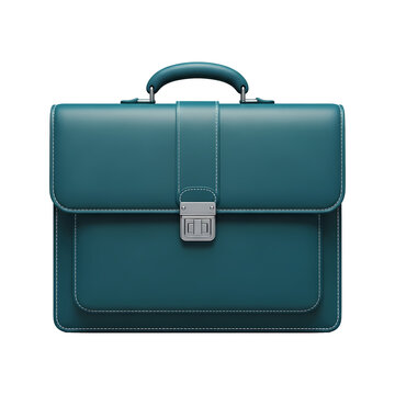 Teal leather briefcase, business travel and professional work