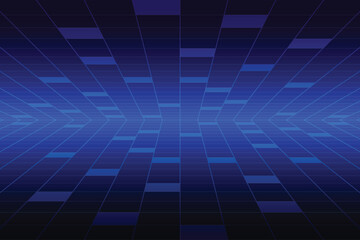 Obraz premium Retro cyberpunk style 80s game scene pixel art 8-bit sci-fi background. glowing neon grid and stars from vintage arcade computer games.