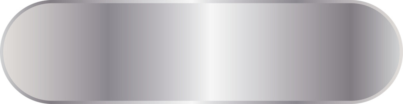 Minimal Silver Gradient Rounded Rectangle Banner on Transparent Background