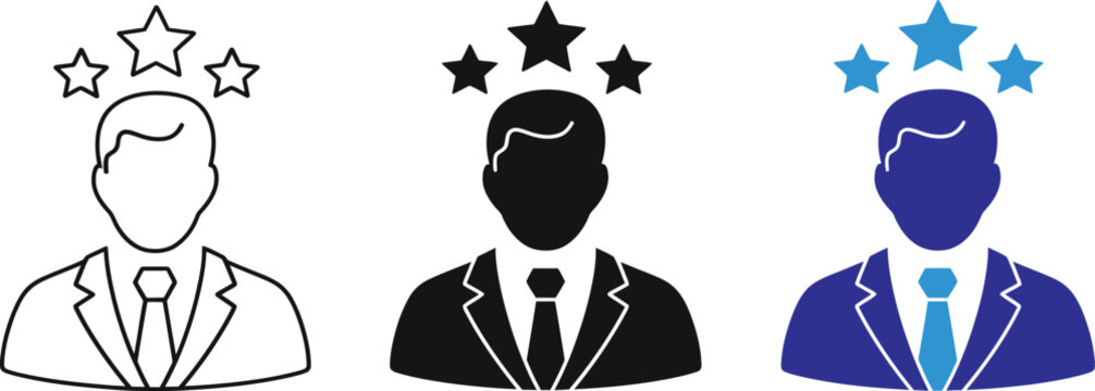 vector illustration of a man and ster icon