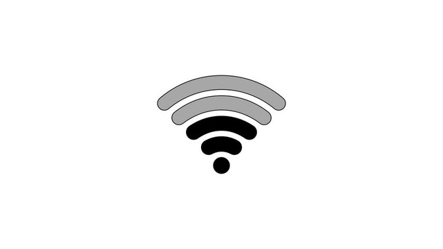 No internet connection icon animation. No Wi-Fi connection motion. Error internet lost wireless 4k video footage.