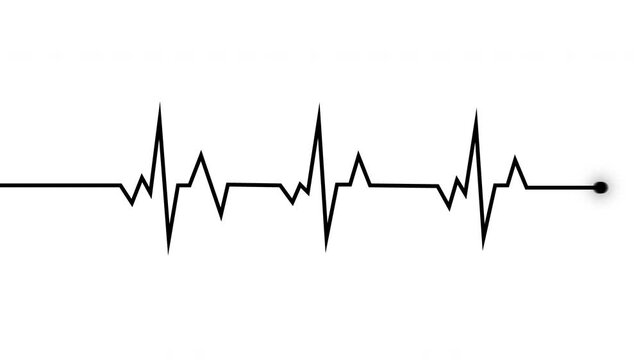 Heartbeat Ecg Monitor Pulse Line Animation Isolated On Black