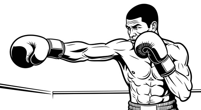 illustration of a boxer with boxing gloves